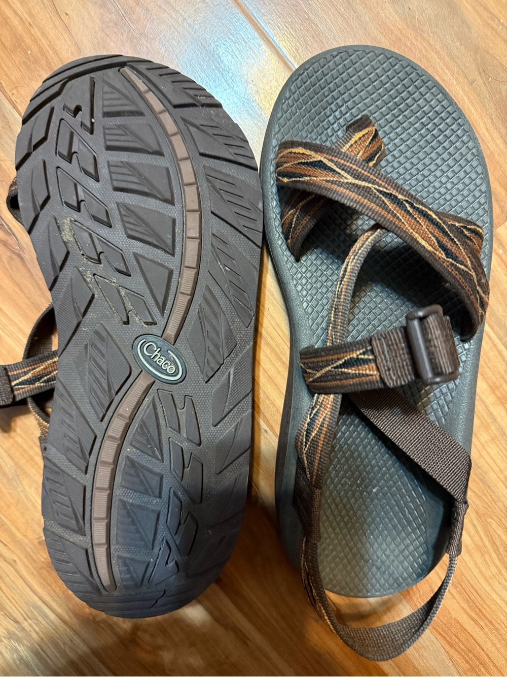 Chaco Men's Brown and Tan Strappy Sandals